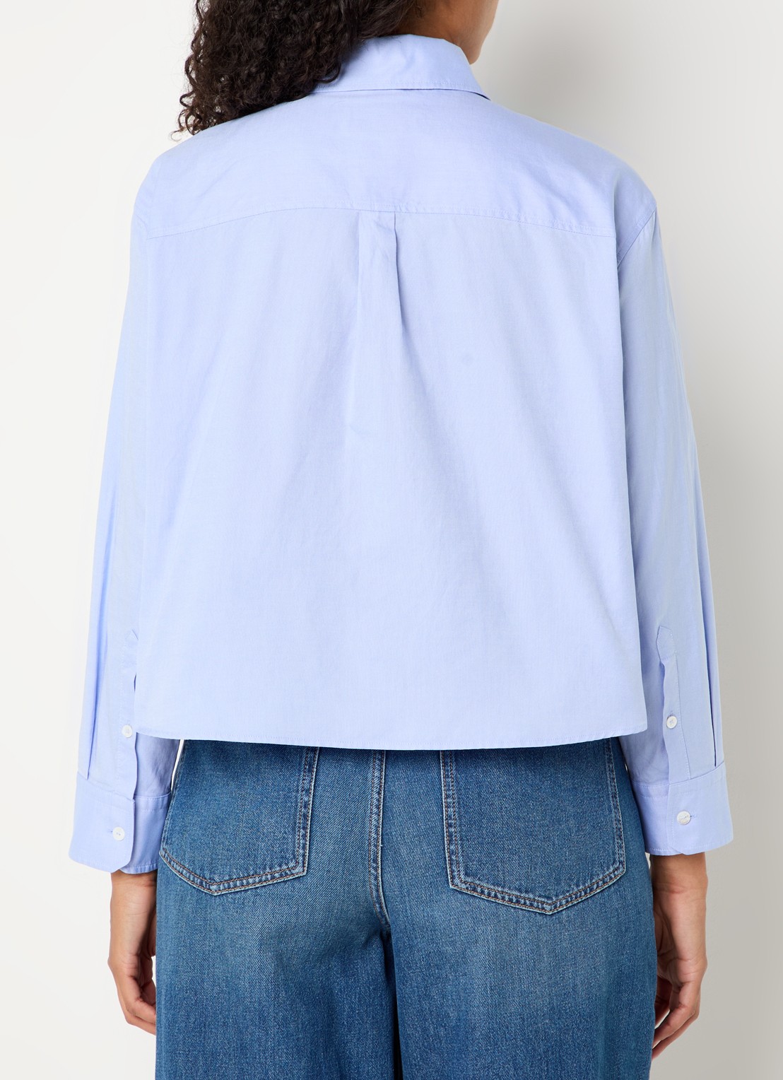 Max Mara Nuoro blouse met borstzak - achterkant 4 lichtblauw