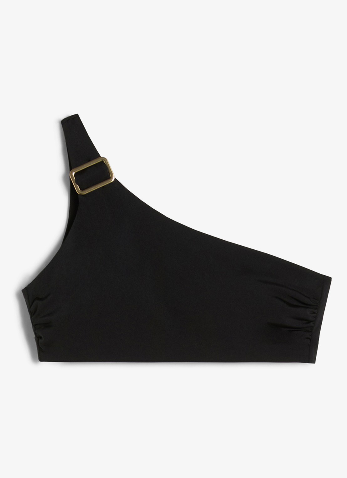 Max Mara One shoulder bikinitop met geknoopt detail - voorkant 4 zwart