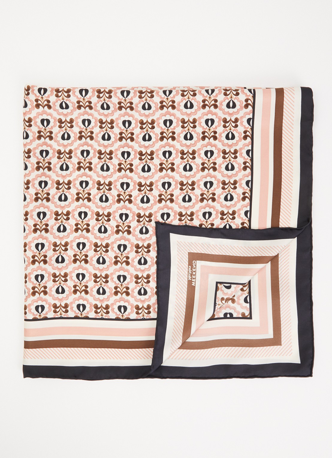 Max Mara Onesto sjaal van zijde met print 90 x 90 cm - voorkant ivoor