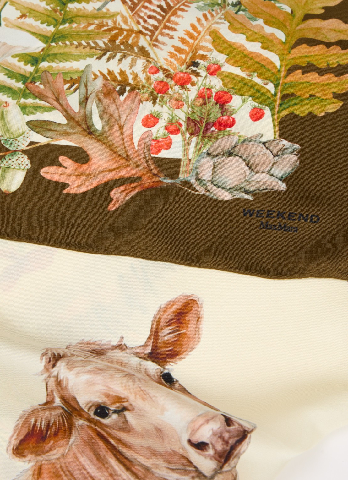 Max Mara Onesto sjaal van zijde met print 90 x 90 cm - detail 3 bruin