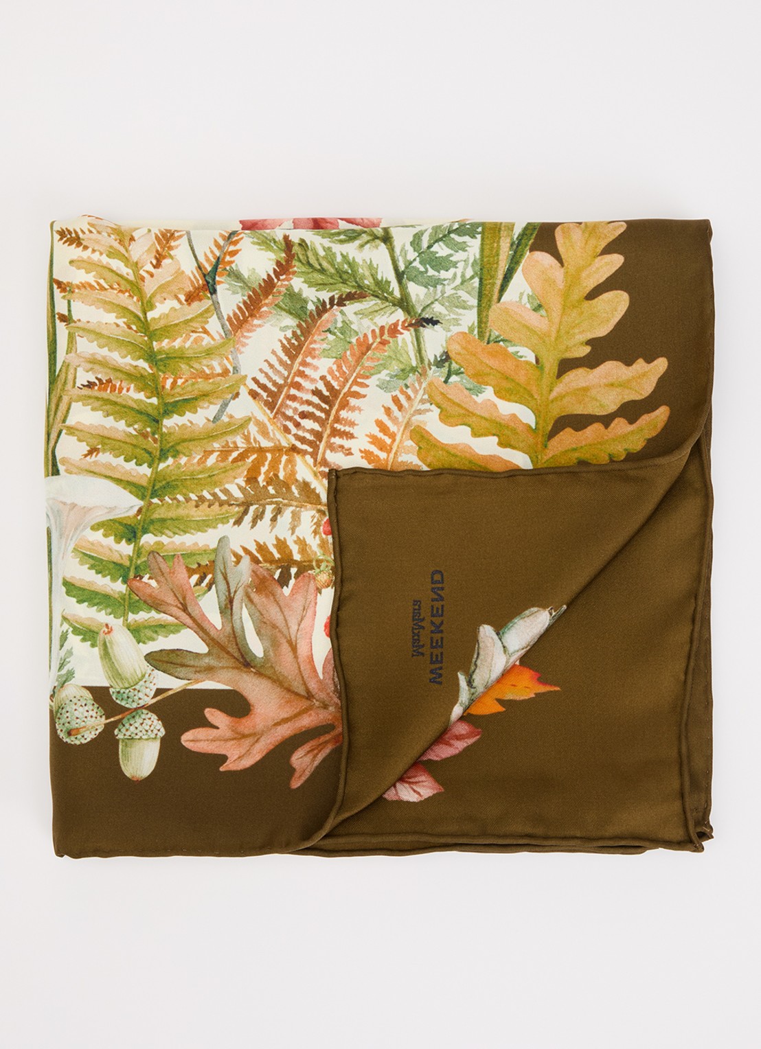 Max Mara Onesto sjaal van zijde met print 90 x 90 cm - voorkant bruin