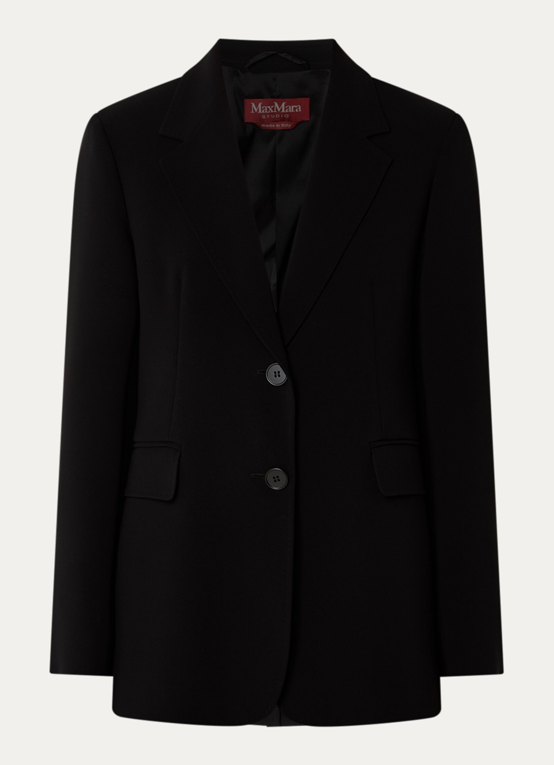 Max Mara Oversized blazer met klepzakken - voorkant 3 zwart