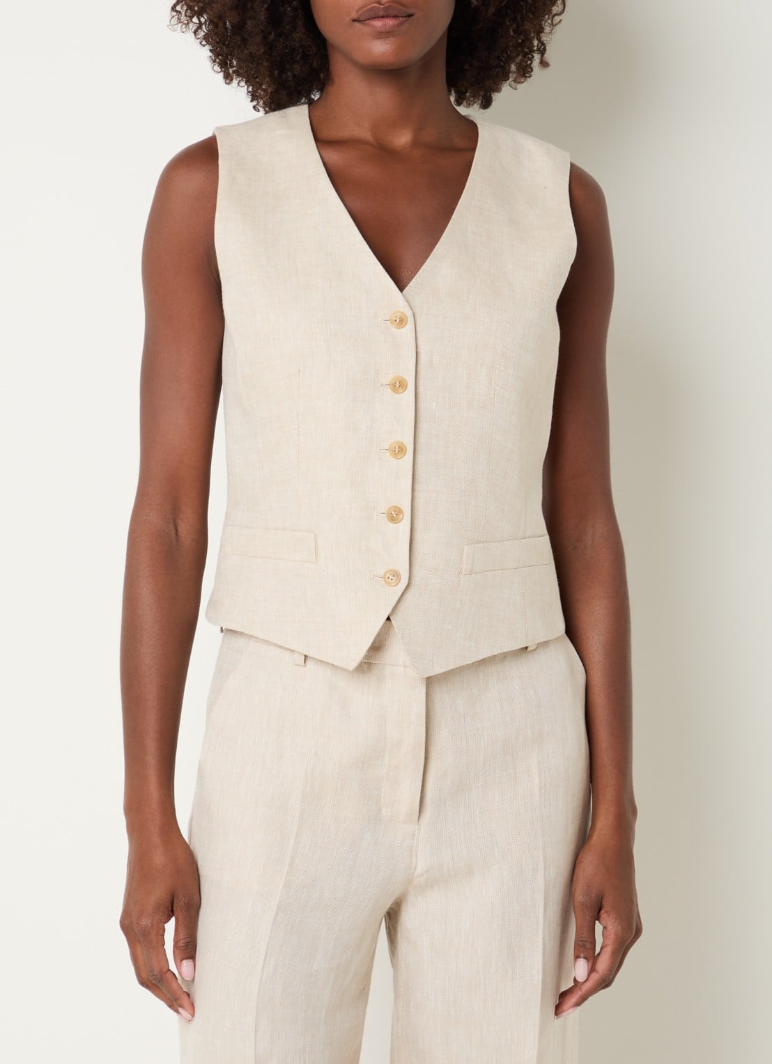 Max Mara Pace gilet van linnen - detail 3 beige