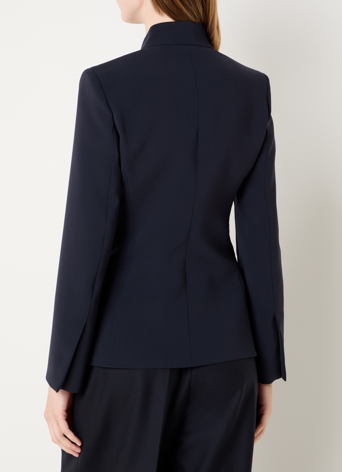 Max Mara Palo blazer met gestrikt detail - achterkant donkerblauw