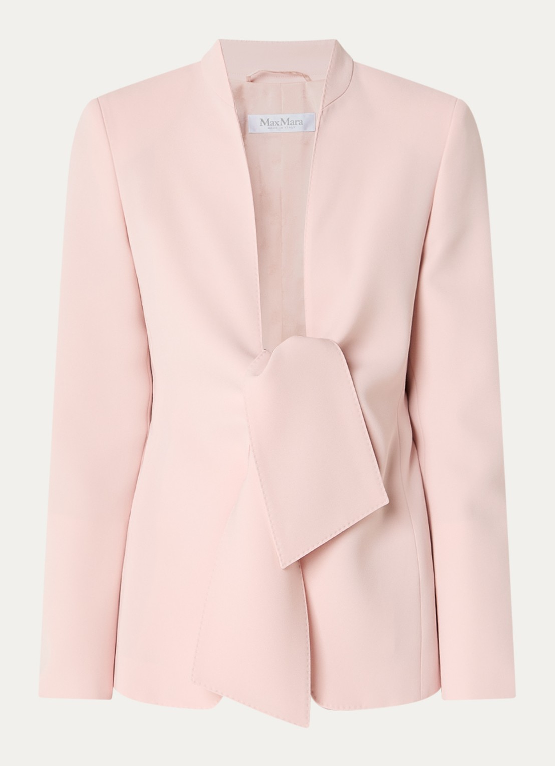Max Mara Palo blazer met gestrikt detail - voorkant lichtroze