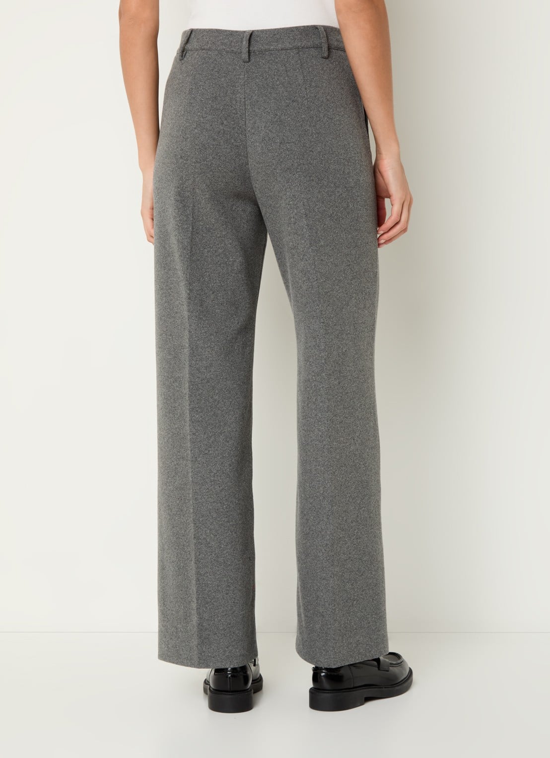 Max Mara Panetto high waist loose fit pantalon met steekzakken  - achterkant 4 grijs