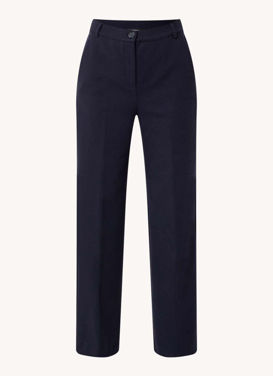 Max Mara Panetto high waist loose fit pantalon met steekzakken  - voorkant 3 donkerblauw