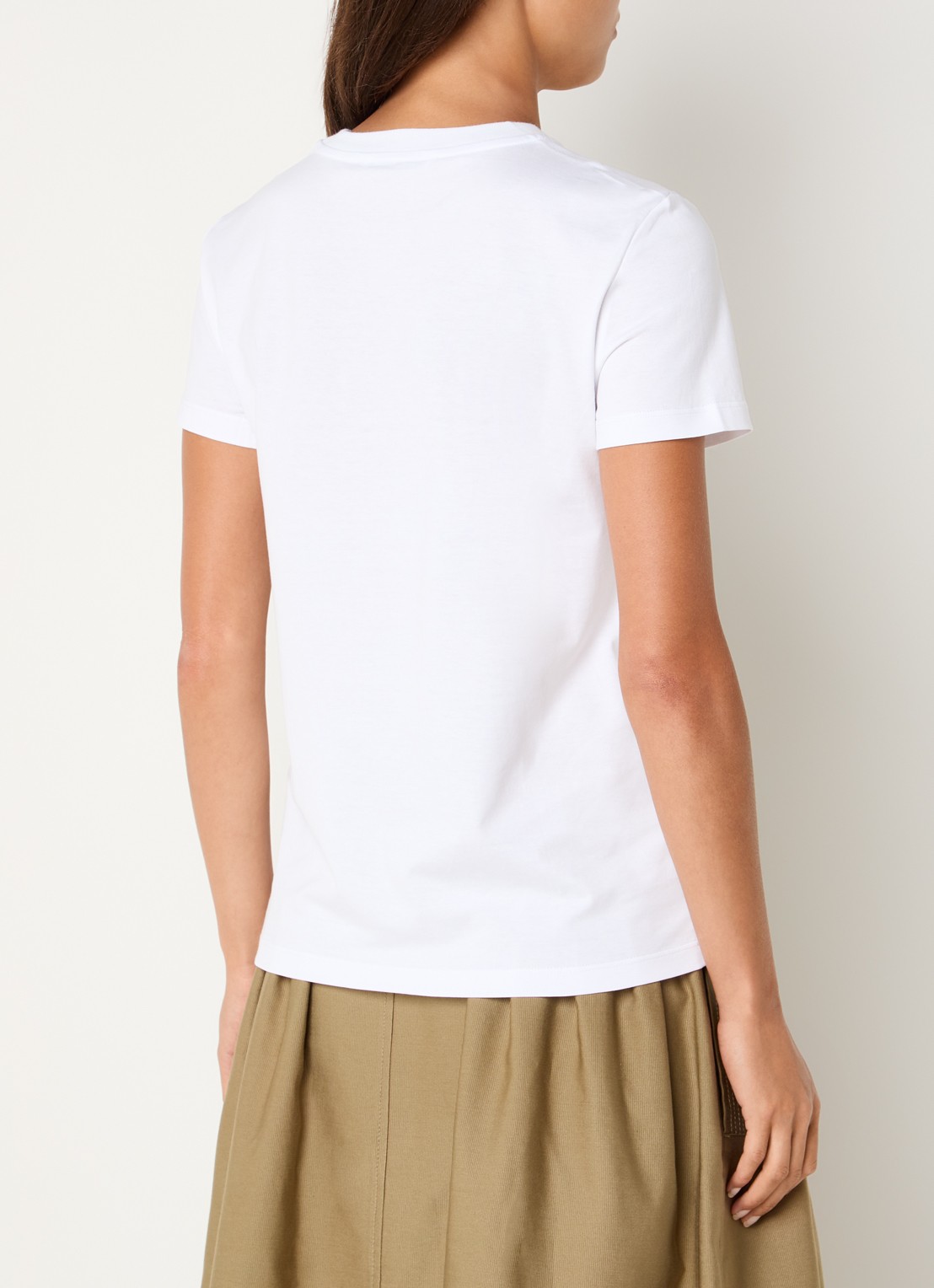 Max Mara Papaia T-shirt met logoborduring - achterkant 2 wit