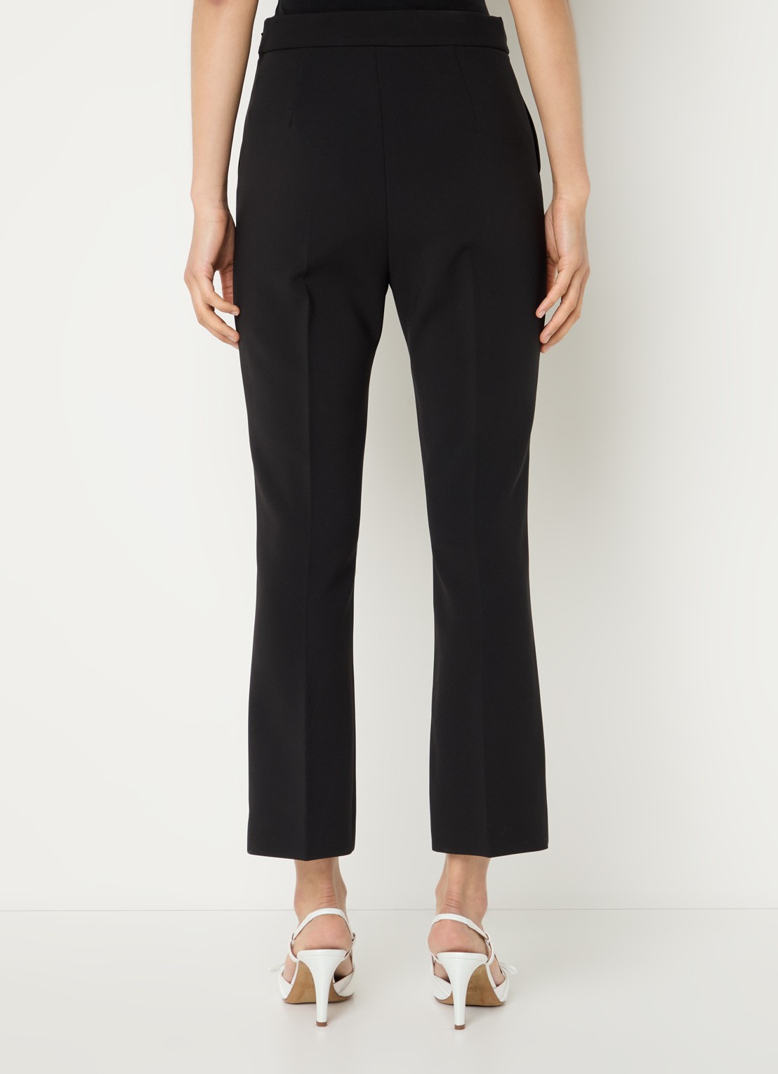 Max Mara Parata high waist flared fit cropped pantalon met steekzakken - achterkant 4 zwart