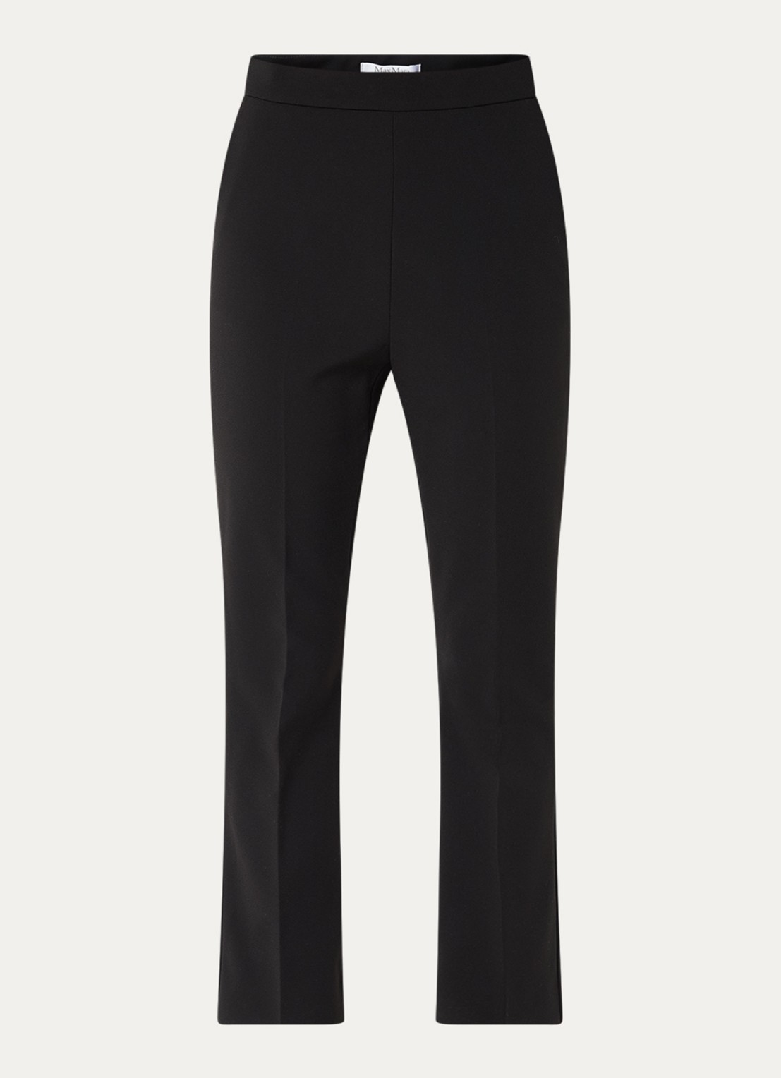 Max Mara Parata high waist flared fit cropped pantalon met steekzakken - voorkant 2 zwart