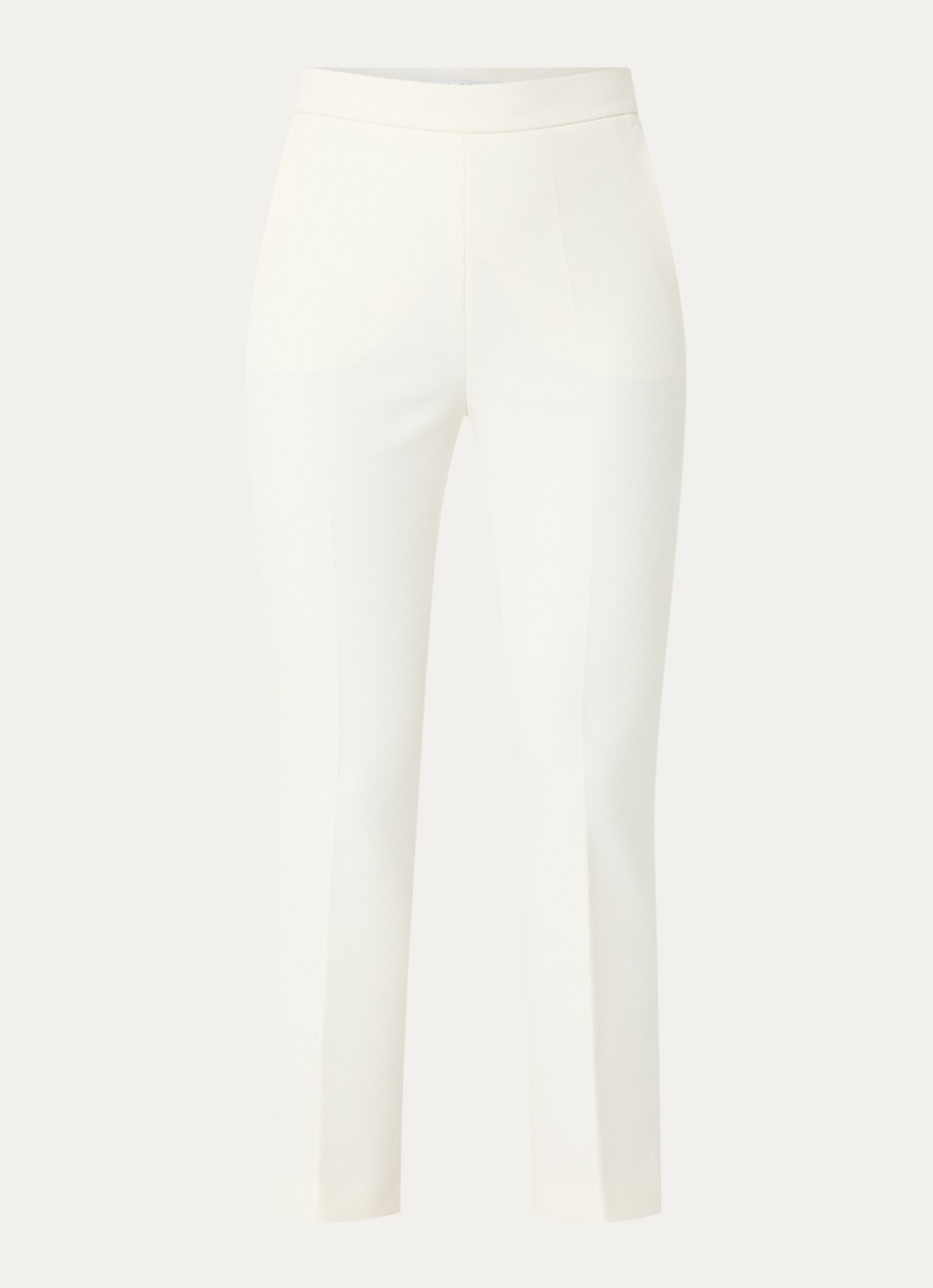 Max Mara Parata high waist flared fit cropped pantalon met steekzakken - voorkant 3 gebroken wit