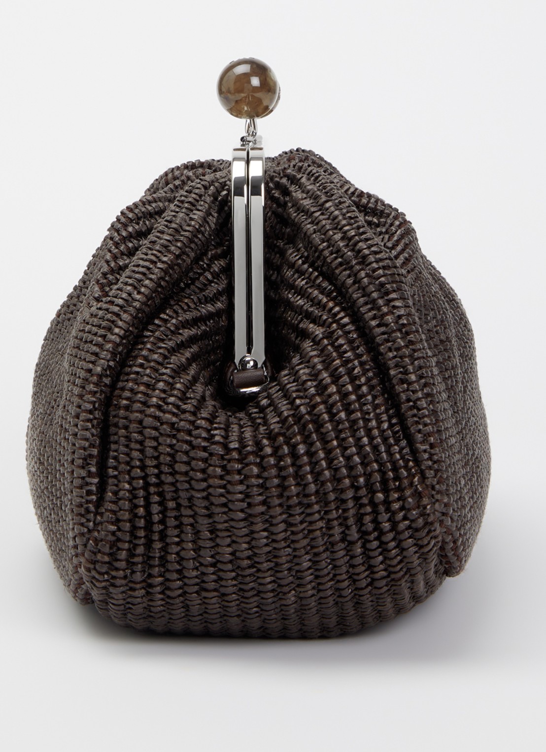 Max Mara Pasticcino clutch met gevlochten detail en afneembare schouderriem - detail 3 donkerbruin