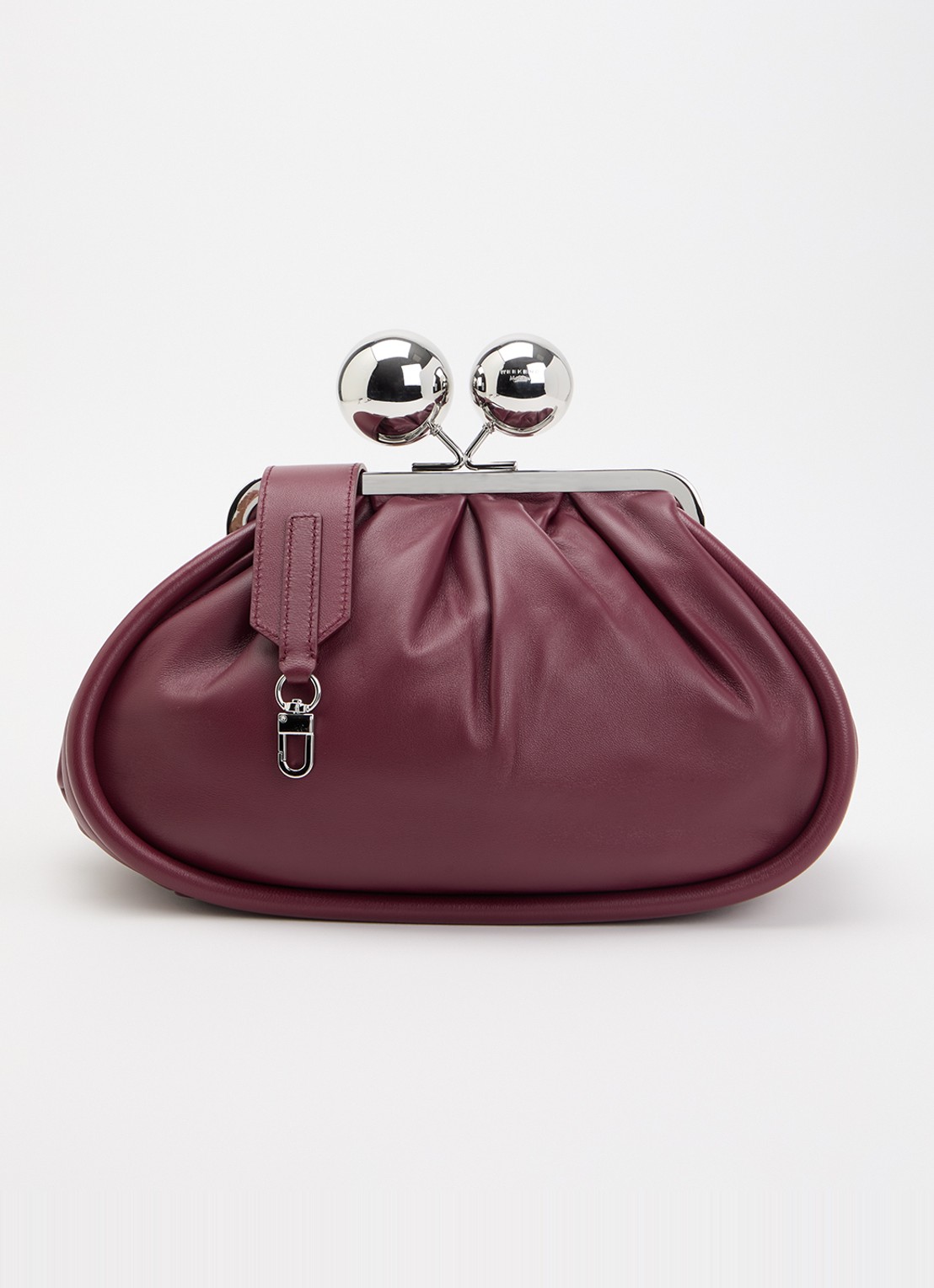 Max Mara Pasticcino clutch van schapenleer met afneembare schouderriem - voorkant 5 bordeauxrood