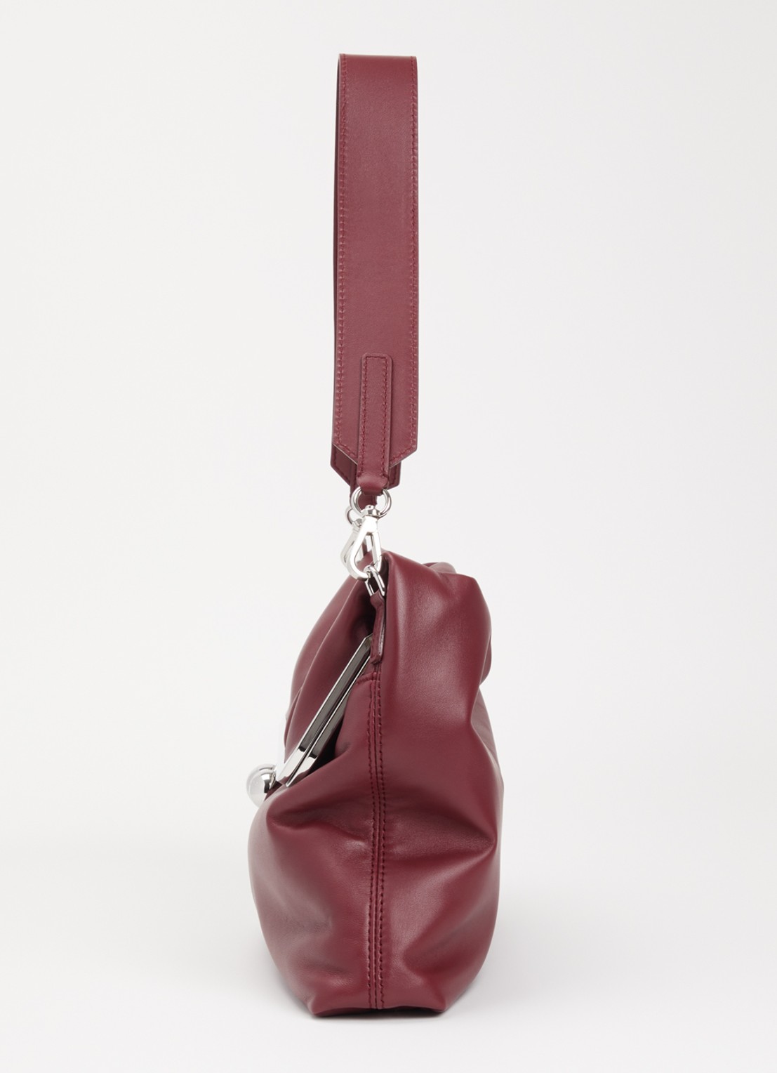 Max Mara Pasticcino schoudertas van schapenleer met afneembare schouderriem - detail 3 bordeauxrood