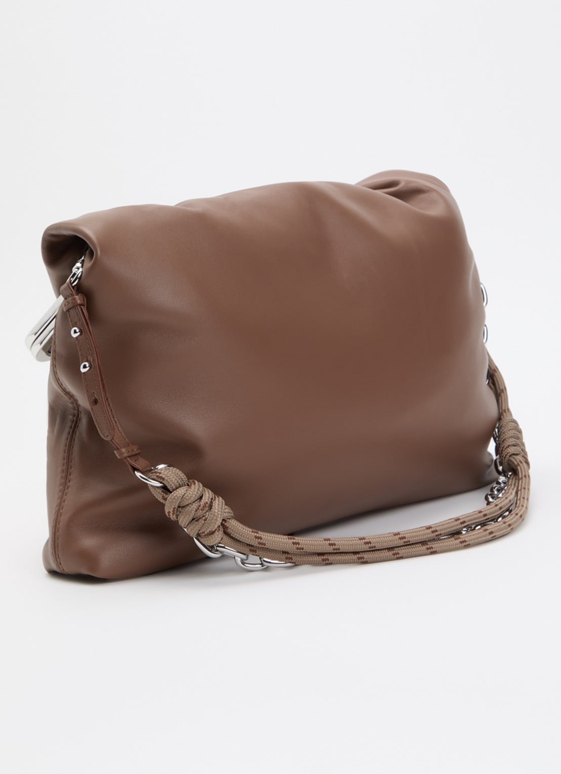 Max Mara Pasticcino schoudertas van schapenleer met afneembare schouderriem - achterkant bruin