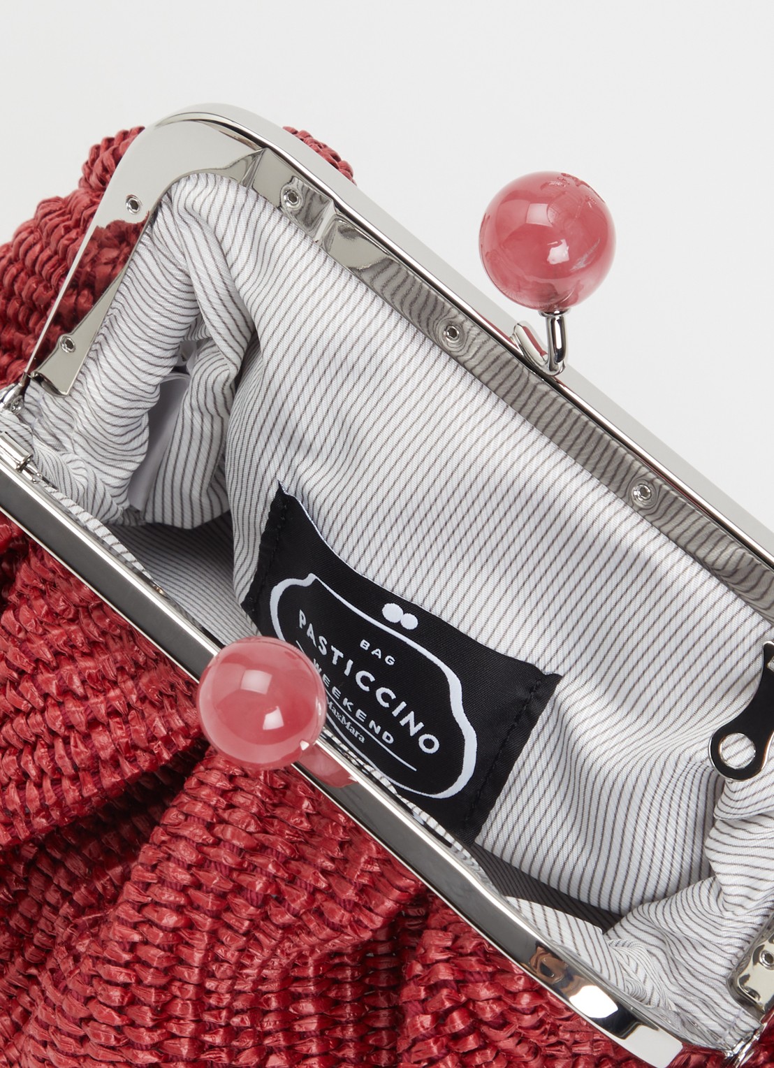 Max Mara Pasticcino Small clutch met gevlochten detail en afneembare schouderriem - detail 3 cranberryrood