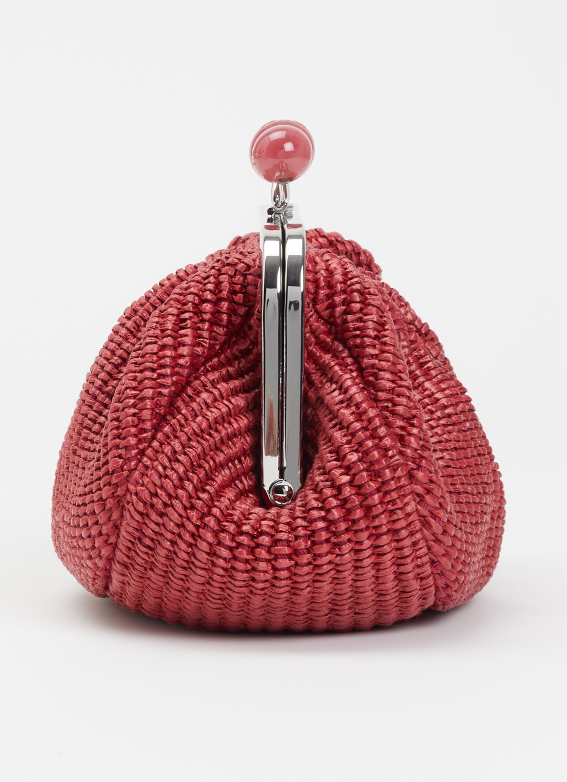 Max Mara Pasticcino Small clutch met gevlochten detail en afneembare schouderriem - detail 4 cranberryrood