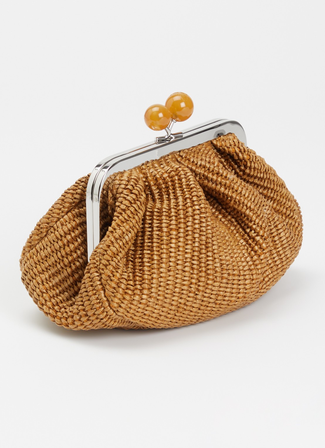 Max Mara Pasticcino Small clutch met gevlochten detail en afneembare schouderriem - achterkant oranje
