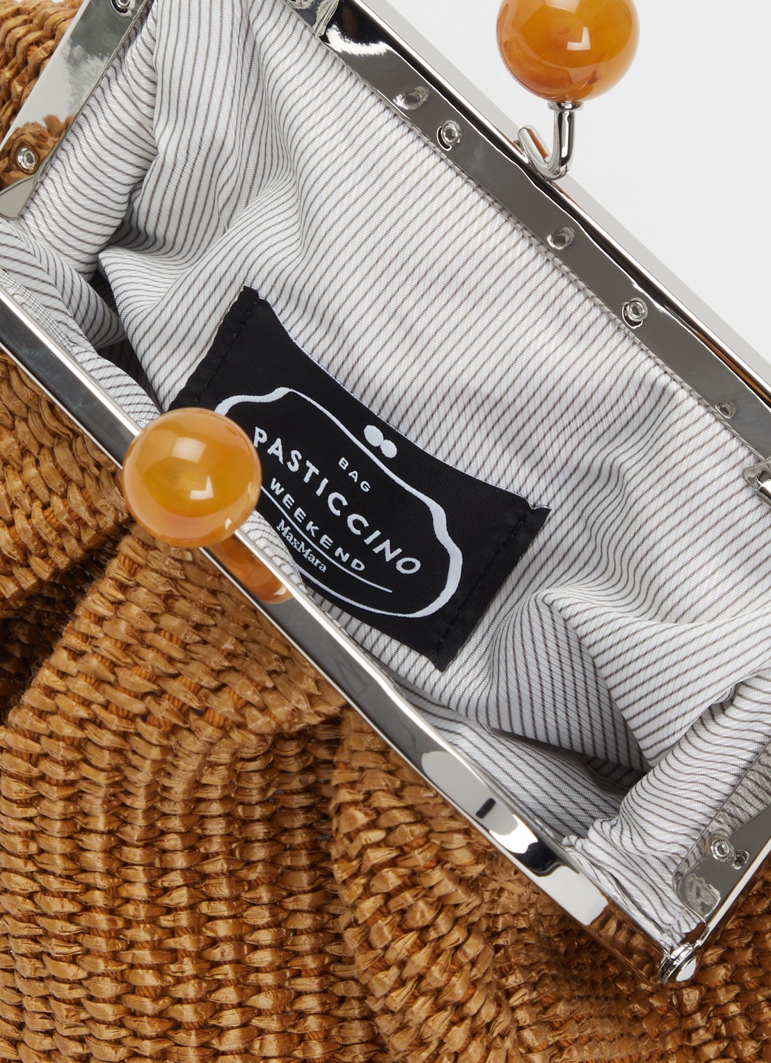 Max Mara Pasticcino Small clutch met gevlochten detail en afneembare schouderriem - detail 3 oranje