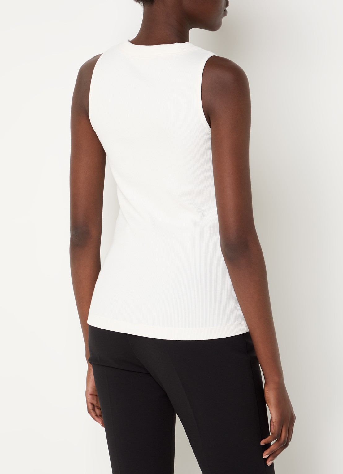 Max Mara Peggi ribgebreide tanktop met stretch - achterkant 4 wit