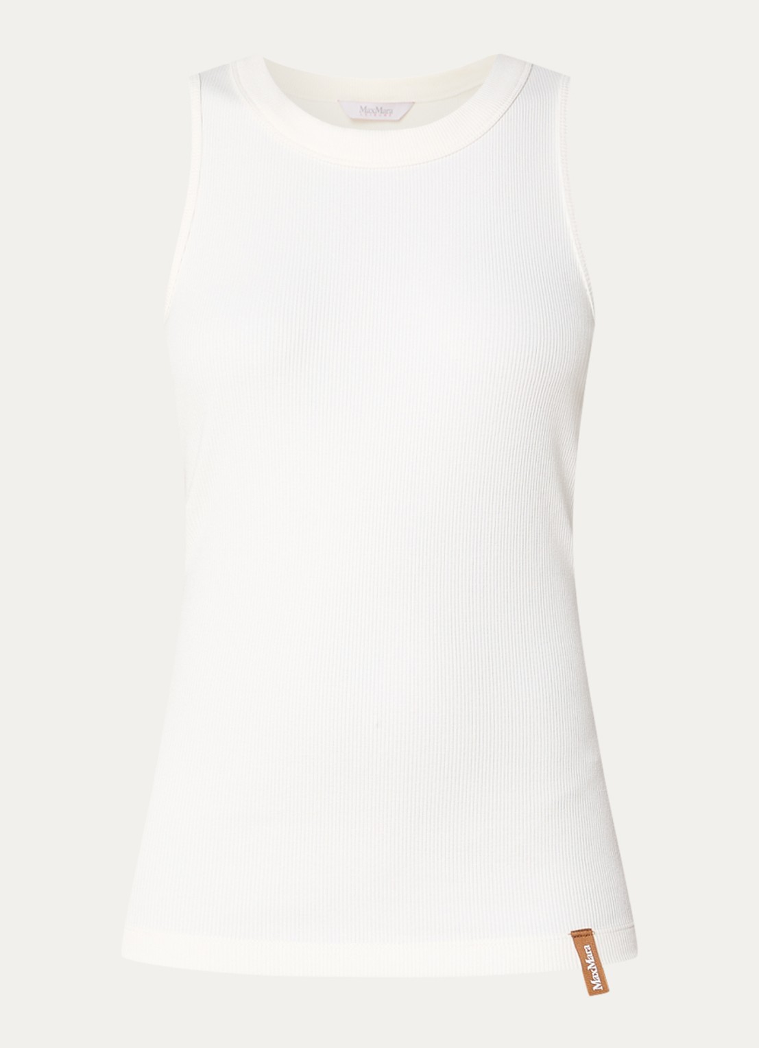 Max Mara Peggi ribgebreide tanktop met stretch - voorkant 2 wit