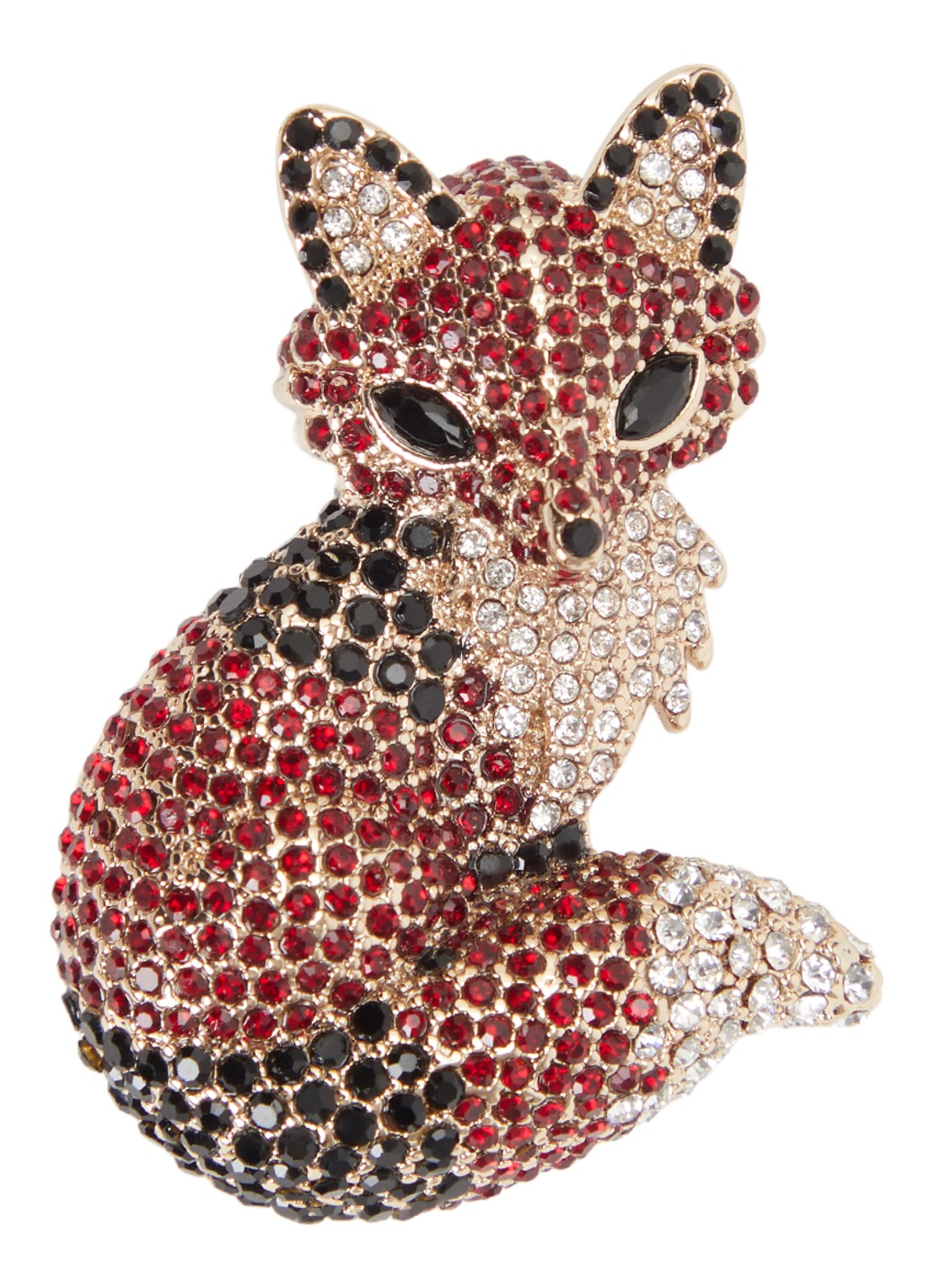 Max Mara Perle broche met strass - voorkant rood