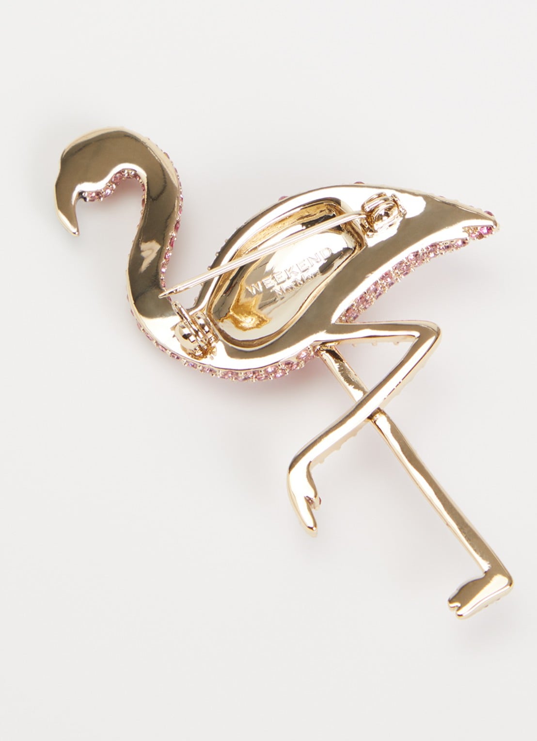 Max Mara Perle broche met strass - detail goud