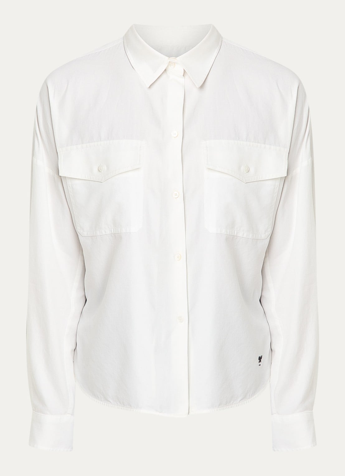 Max Mara Pesi blouse met borstzakken - voorkant 3 wit
