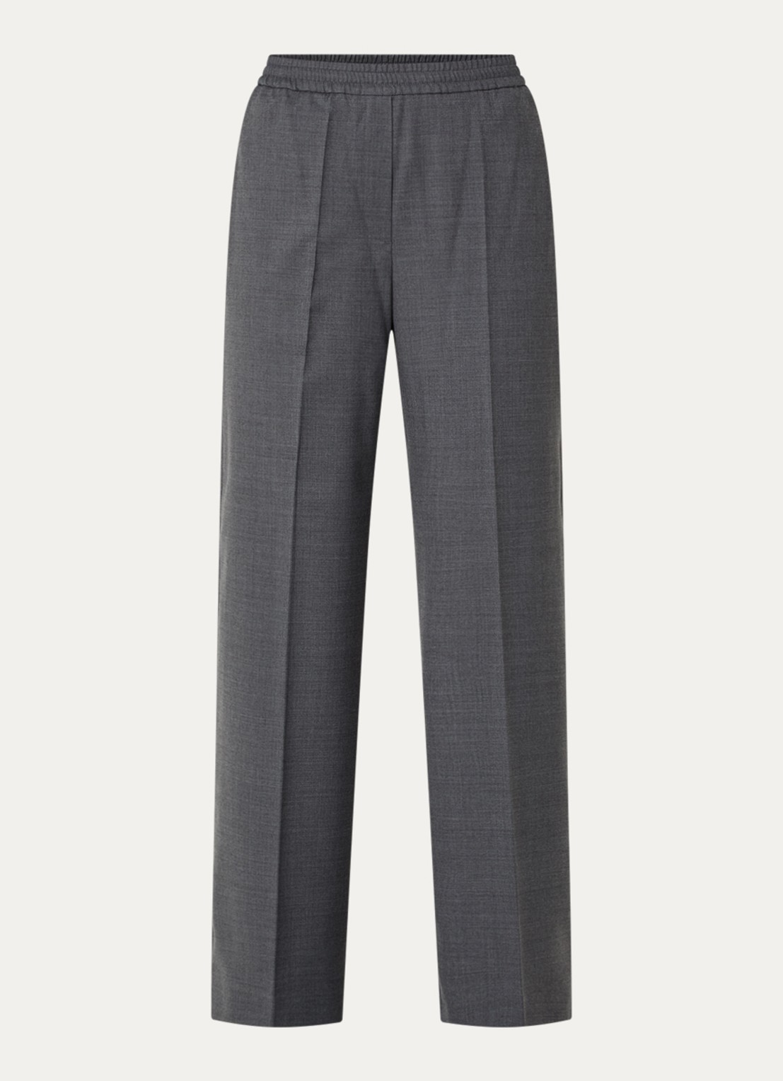 Max Mara Petra high waist straight fit pantalon in scheerwolblend - voorkant 3 donkergrijs