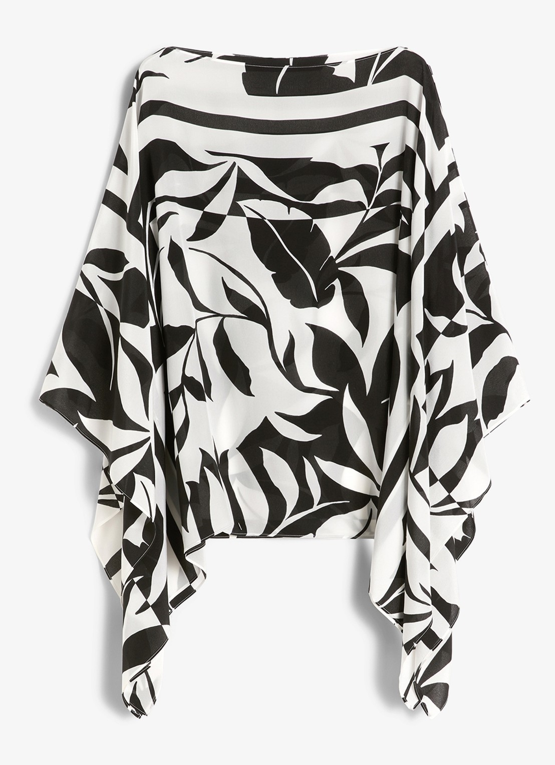 Max Mara Poncho met bloemenprint - voorkant 2 zwart