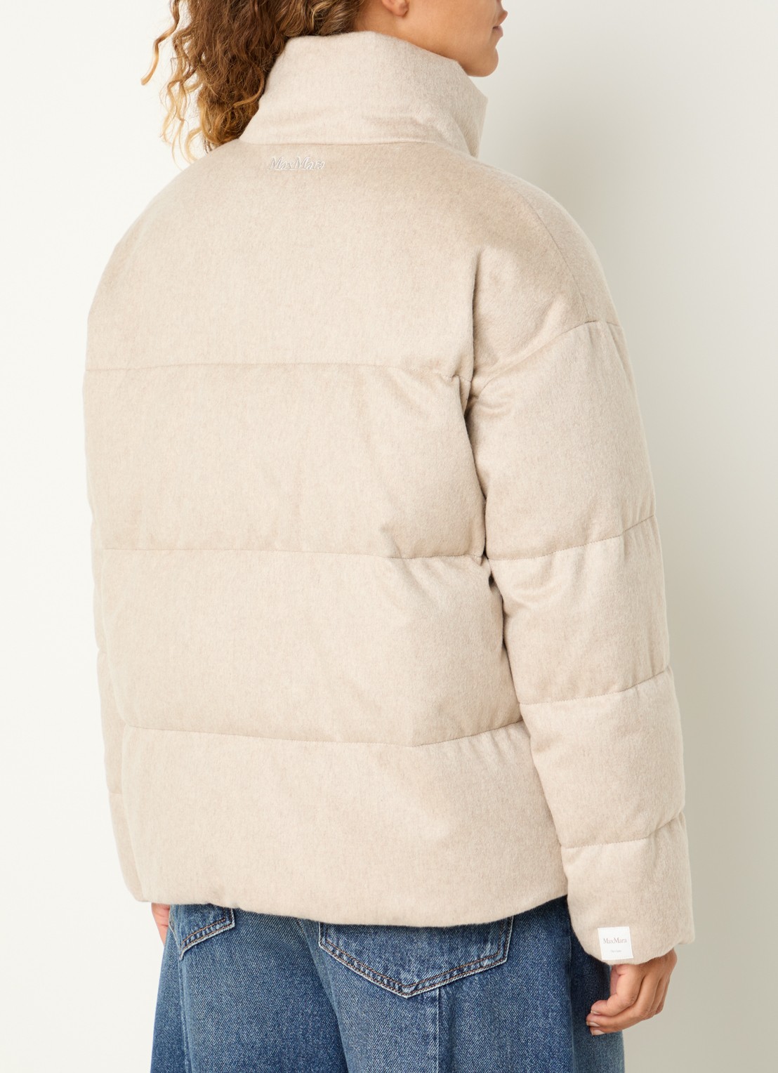 Max Mara Pufferjack van kasjmier - achterkant 2 beige