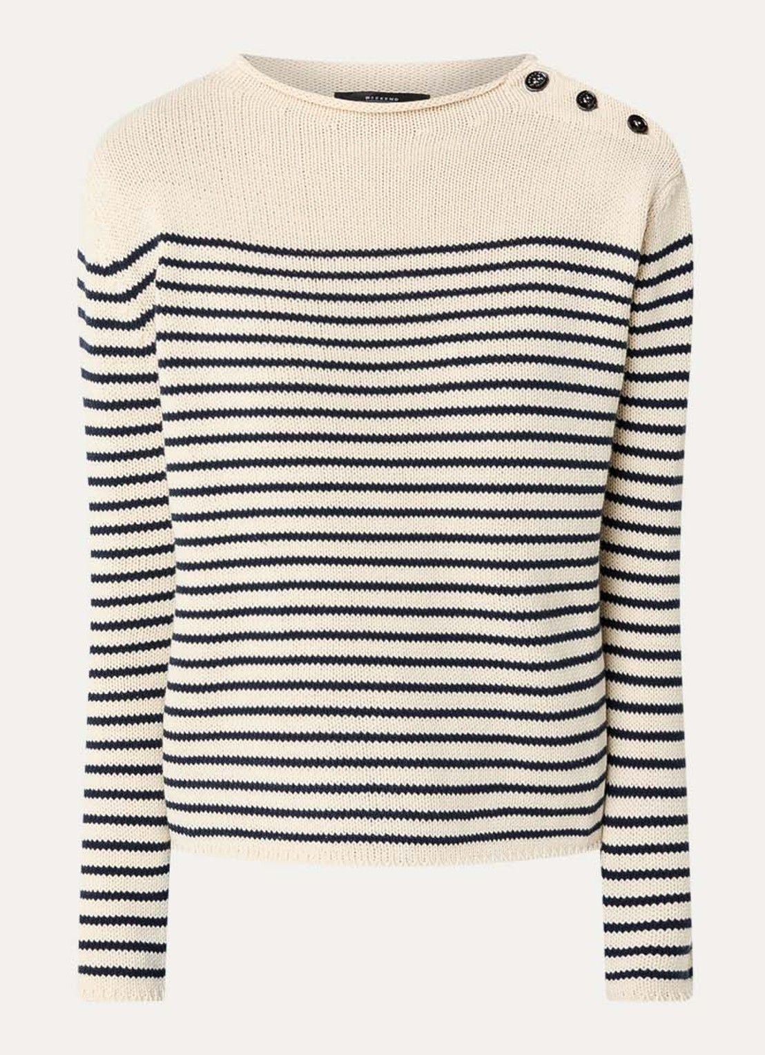Max Mara Quadro fijngebreide trui met streepprint - voorkant 2 ivoor