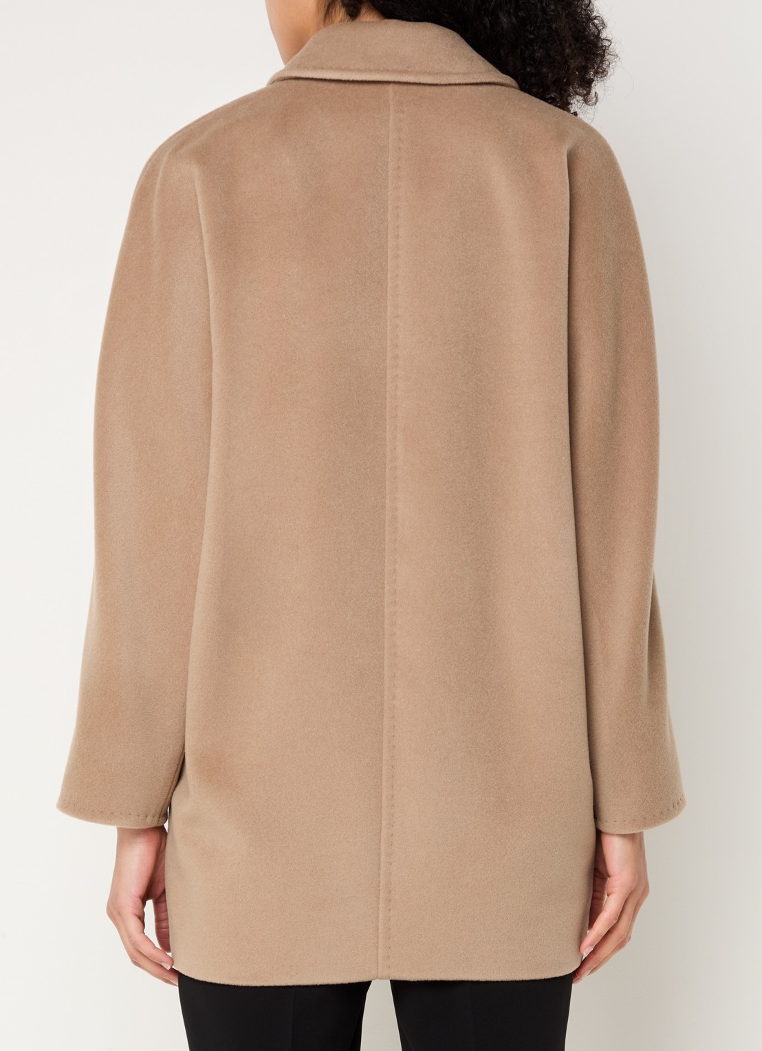 Max Mara Rebus double-breasted mantel in kasjmierblend met steekzakken - achterkant 2 camel