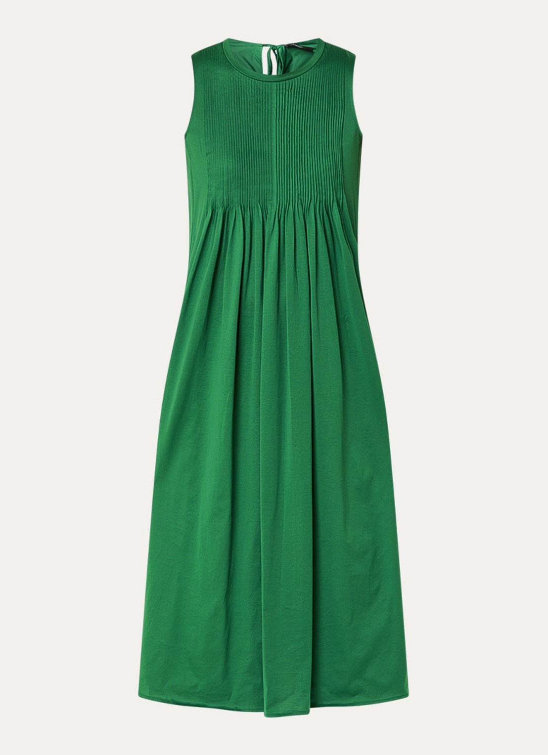 Max Mara Ricordo midi jurk met smockwerk - voorkant 3 donkergroen