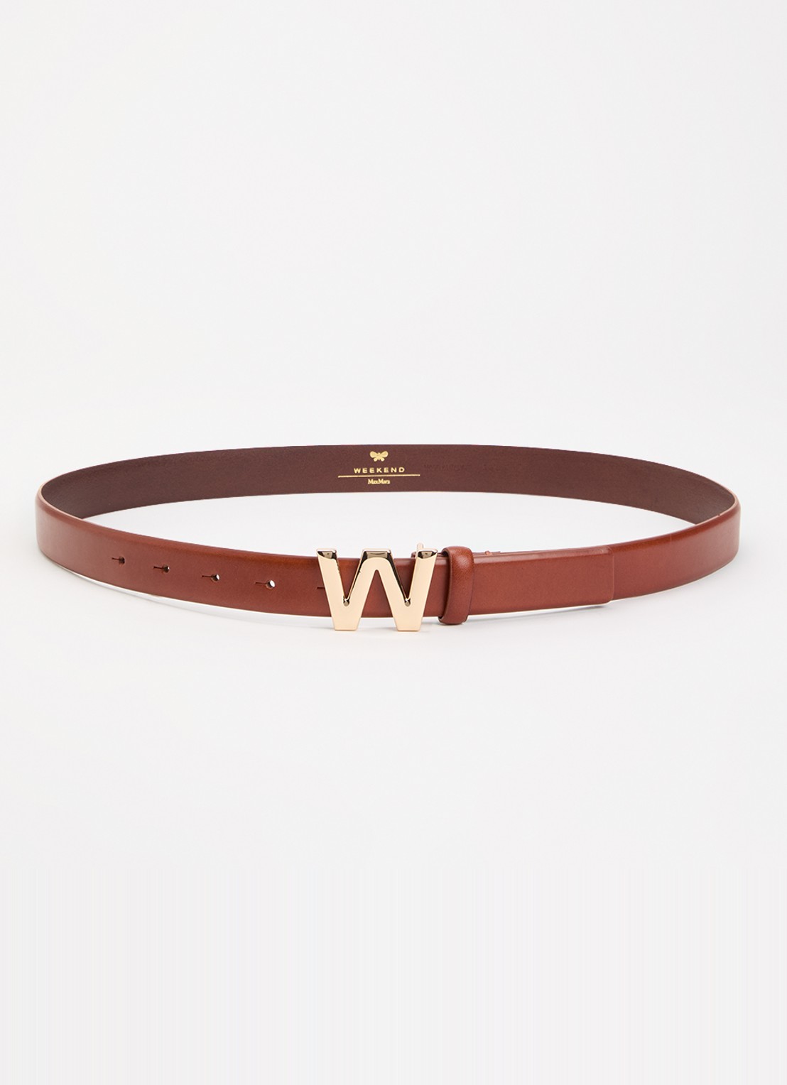 Max Mara Riem van leer - voorkant 2 kastanjebruin