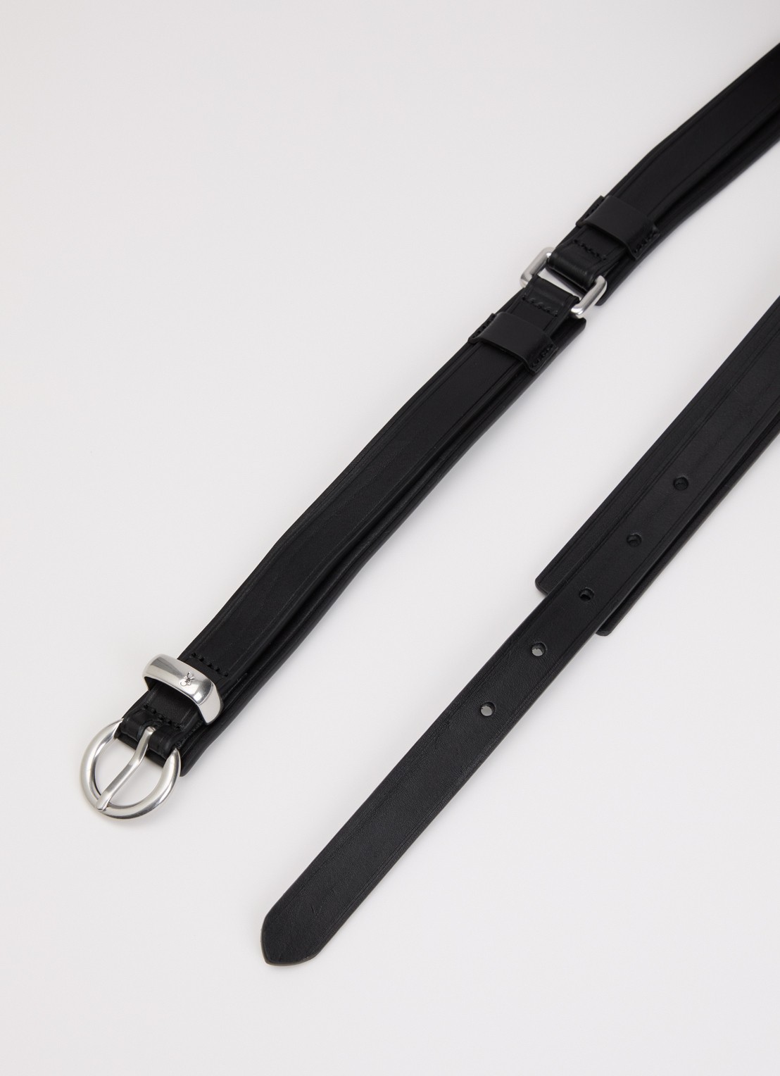 Max Mara Riem van leer - detail zwart