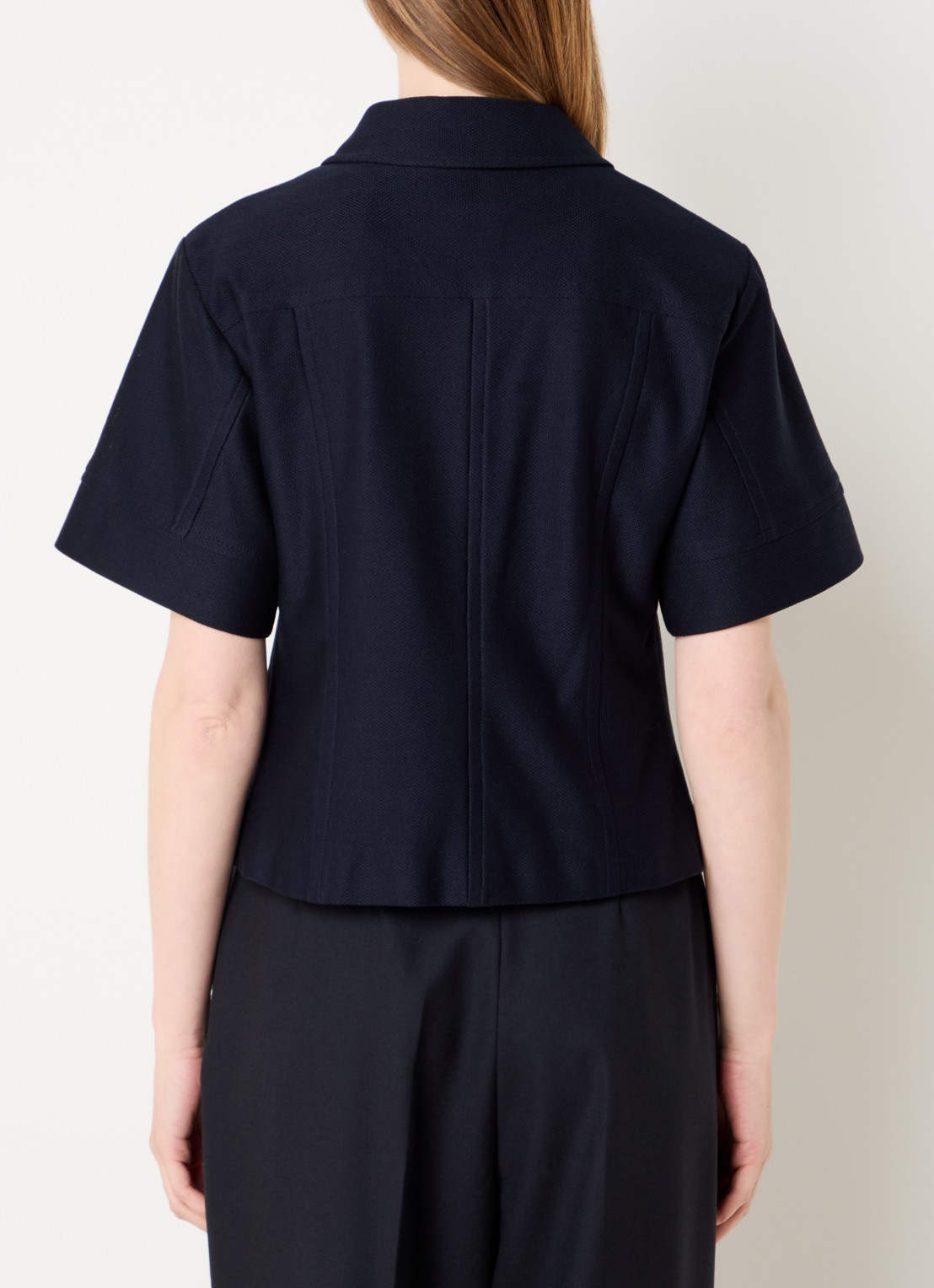 Max Mara Risorsa jack met kraag - achterkant 4 donkerblauw