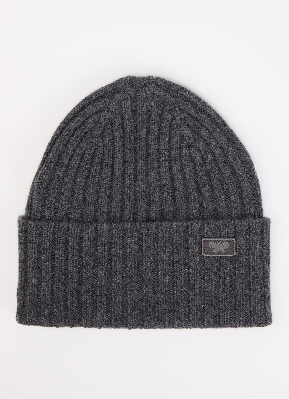 Max Mara Ritmo ribgebreide muts van wol - voorkant donkergrijs