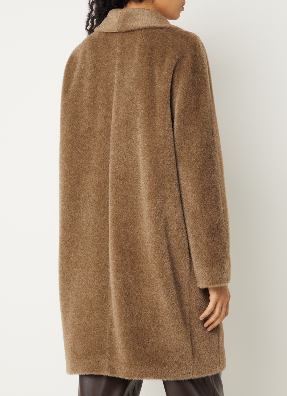 Max Mara Roseto double-breasted mantel in alpaca wolblend met steekzakken - achterkant 4 beige