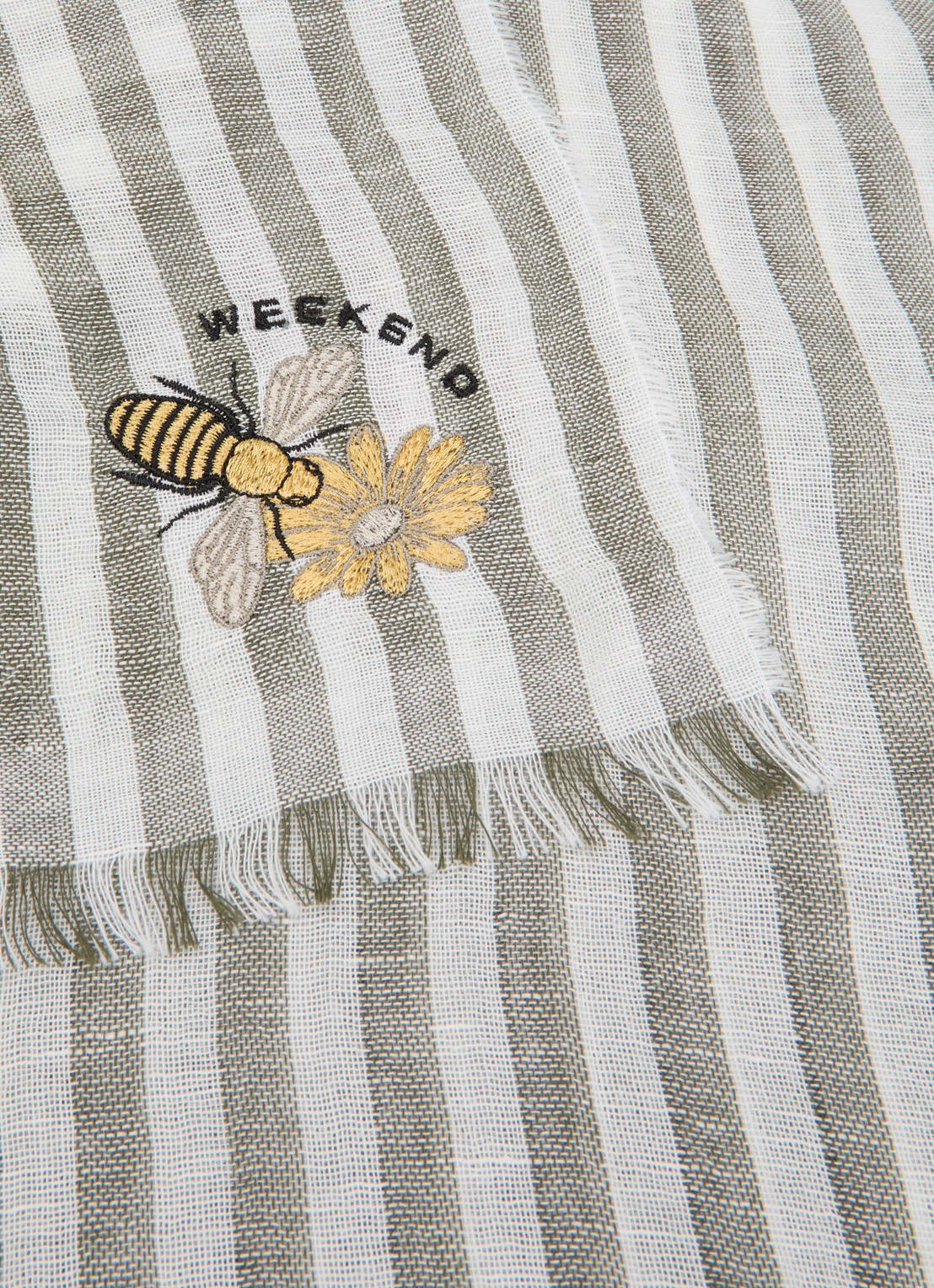 Max Mara Sjaal 202 x 70 cm - detail 2 lindegroen