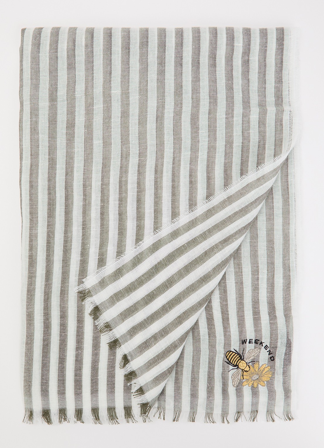 Max Mara Sjaal 202 x 70 cm - voorkant 3 lindegroen