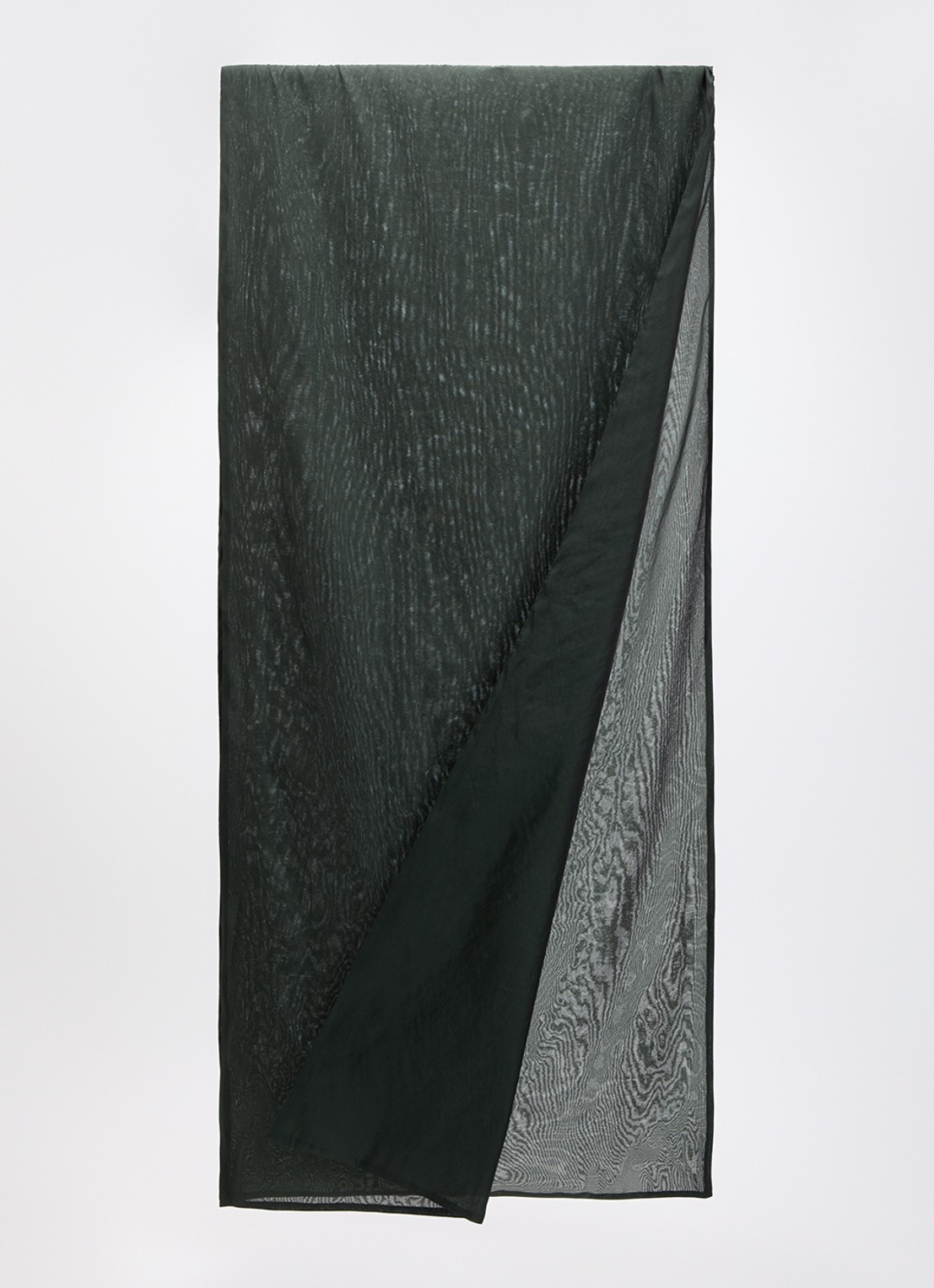 Max Mara Sjaal in zijdeblend 210 x 50 cm  - detail donkergroen