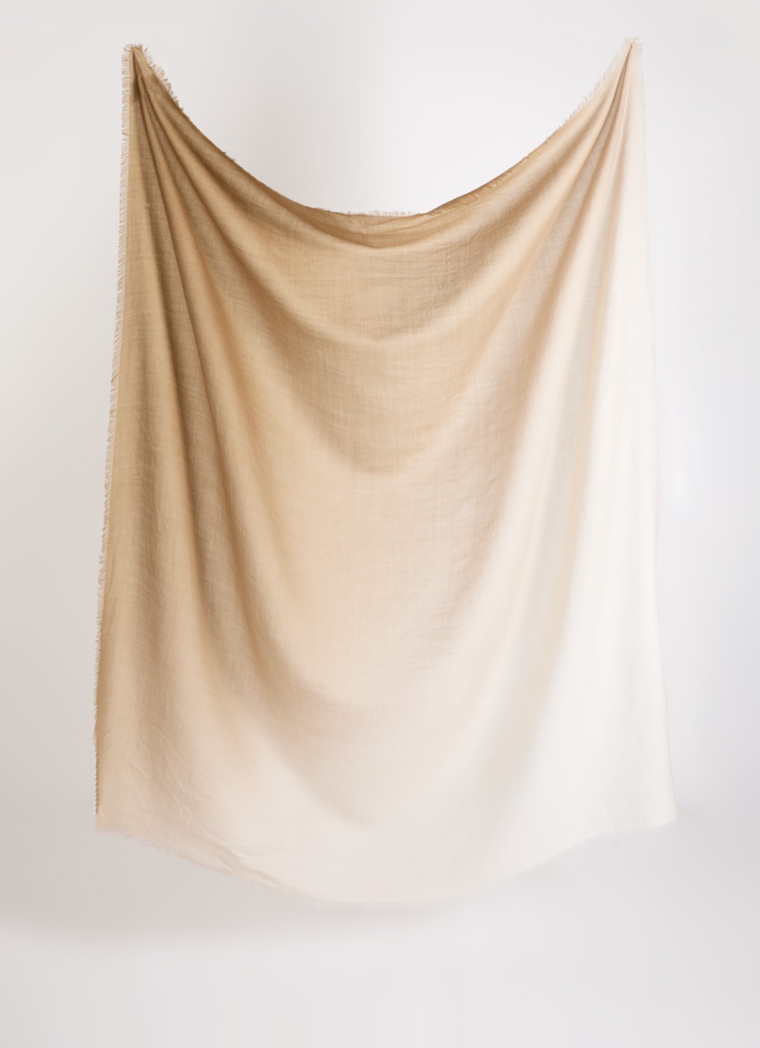 Max Mara Sjaal van wol met dip-dye dessin 140 x 140 cm - detail camel