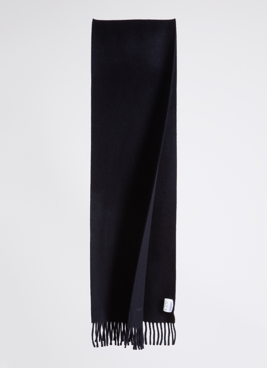 Max Mara Sjaal van wol met franjes - detail zwart