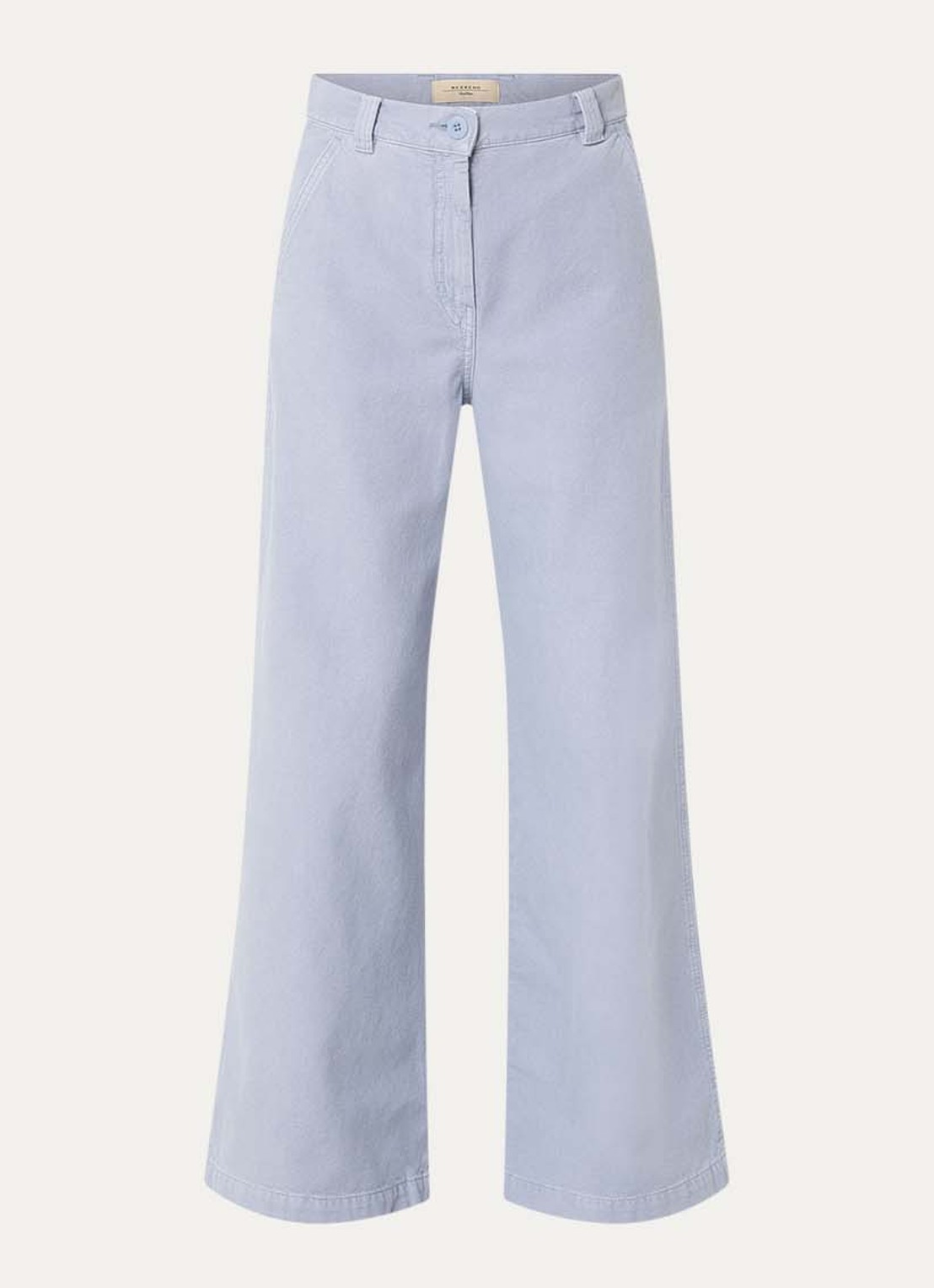 Max Mara Skipper high waist straight fit cargobroek van canvas - voorkant 2 lichtblauw