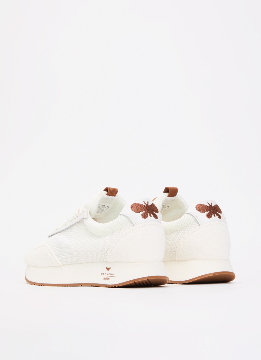 Max Mara Sneaker met details van suède - achterkant wit