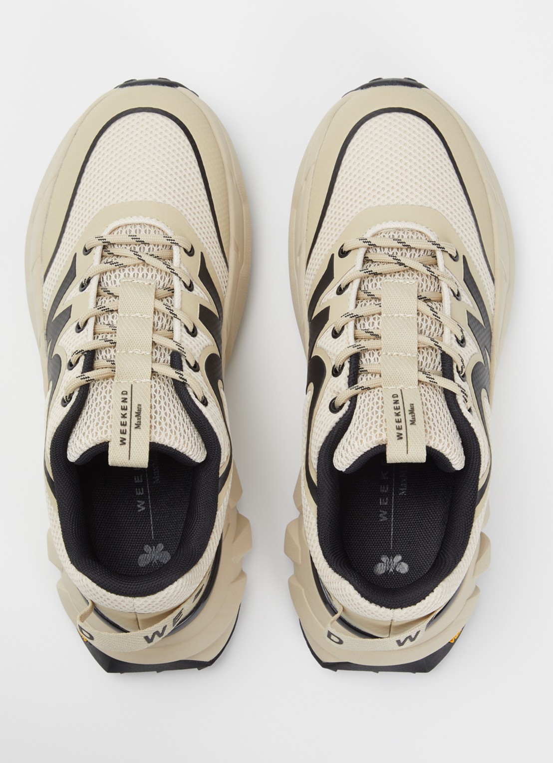 Max Mara Sneaker van mesh met logo - detail 3 beige