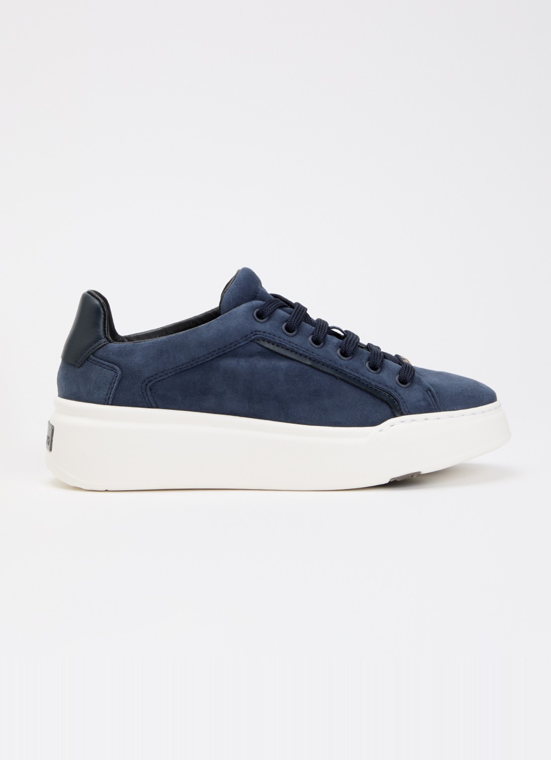 Max Mara Sneaker van suède met details van leer - voorkant 4 indigo
