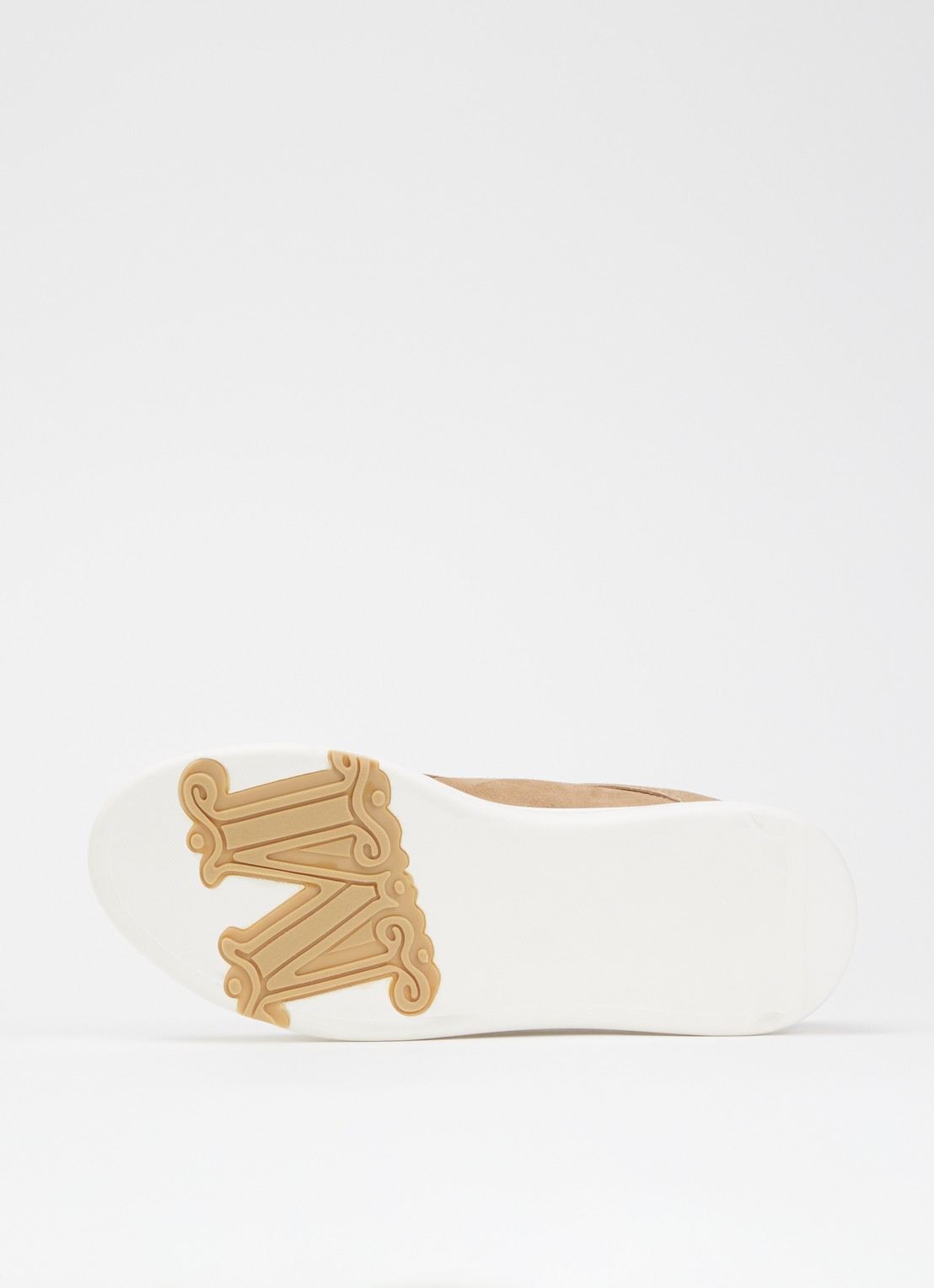 Max Mara Sneaker van suède met details van leer - detail 3 zand