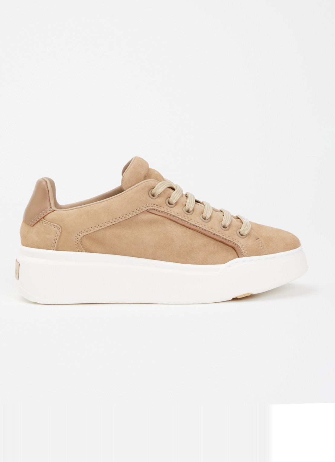 Max Mara Sneaker van suède met details van leer - voorkant 5 zand